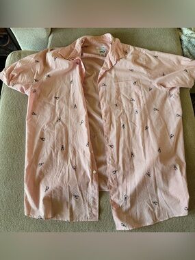 Harbor Bay 2XLT Lobster Print Button-Up Shirt
